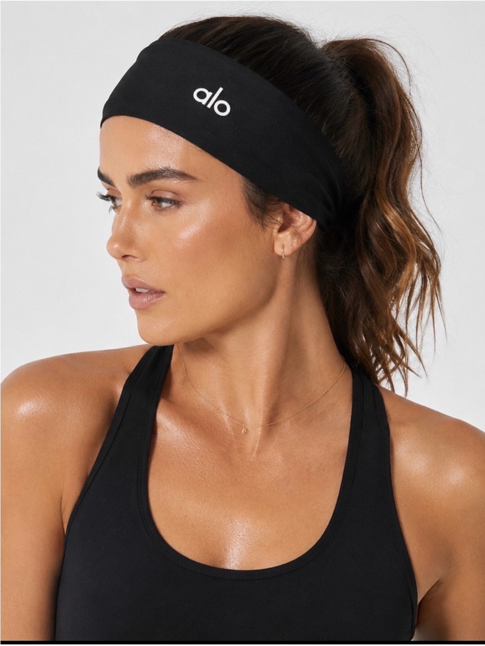 Alo Yoga Performance Conquer Headband Black OS NWT
